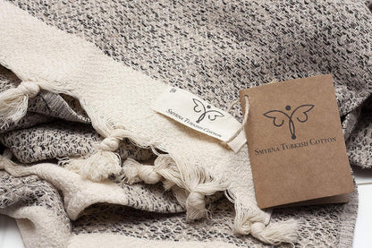Vintage Series Turkish Hand Towels, 16X40 Inch, Decorative Turkish Hand Towels for Bathroom, Kitchen, Face, Hair, Tea, Yoga, Gym, Dishcloth Set of 2, Beige